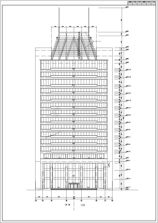 某高层办公楼全套建筑cad方案设计图-图一