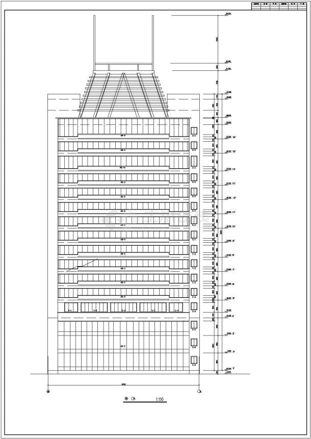 某高层办公楼全套建筑cad方案设计图-图二