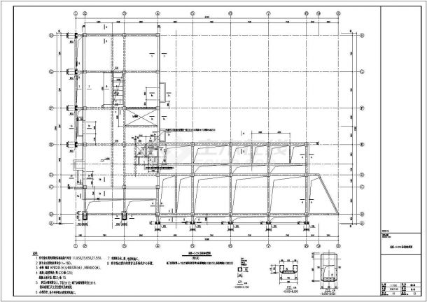某地区9层框架-剪力墙办公楼结构设计施工图-图一