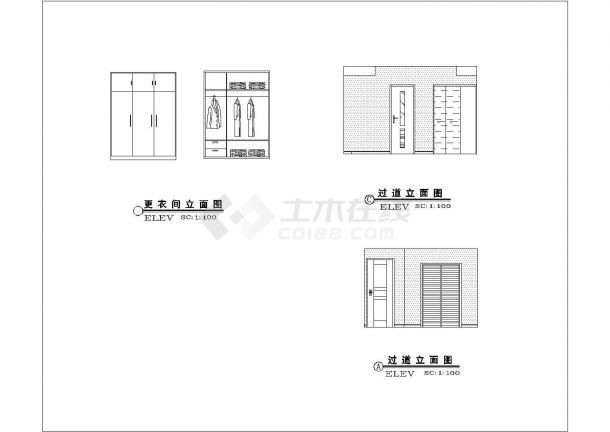 某地一室一厅一厨一卫小户型装饰设计施工图-图一