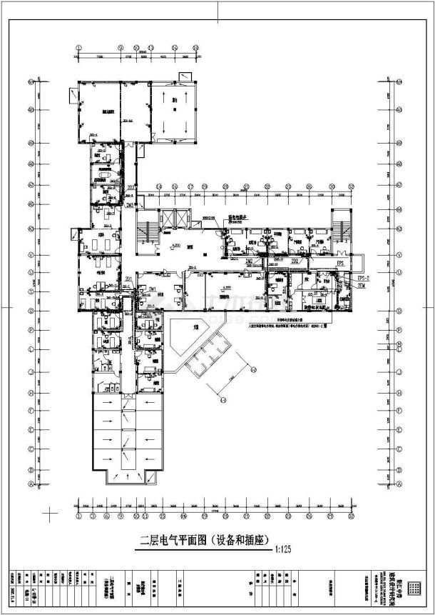某镇4层的综合医院门诊电气设计施工图-图二