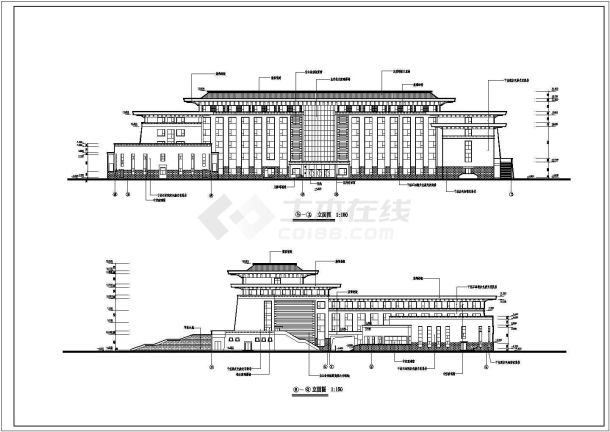 迪庆某地5层框架结构政协大楼建筑方案设计-图一