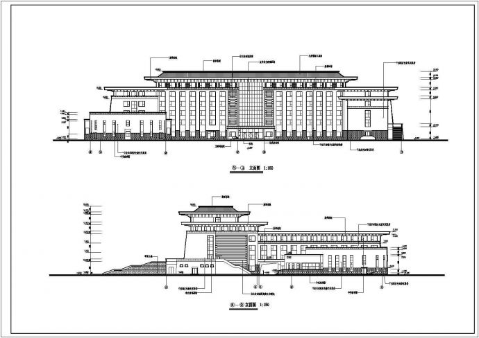 迪庆某地5层框架结构政协大楼建筑方案设计_图1