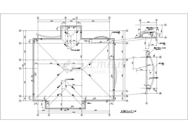 某市区别墅建筑CAD设计施工图纸-图二