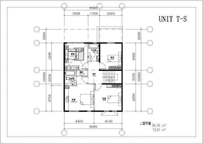 某南店联排别墅户型建筑CAD设计图纸_图1