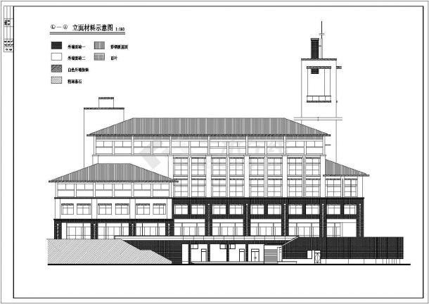 【广东】五层框架结构高校图书馆建筑设计施工图-图二