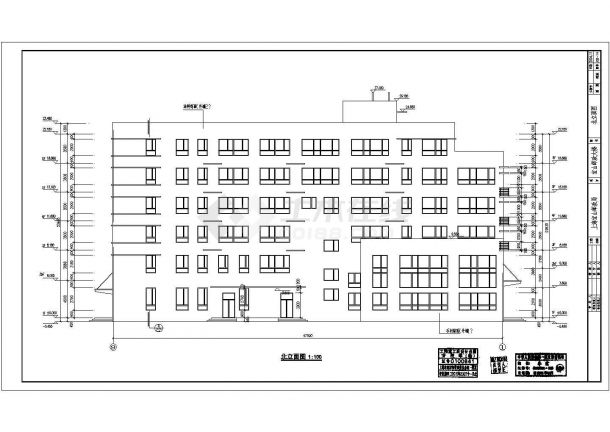 某邮政局六层框架结构综合办公楼建筑设计方案图-图二
