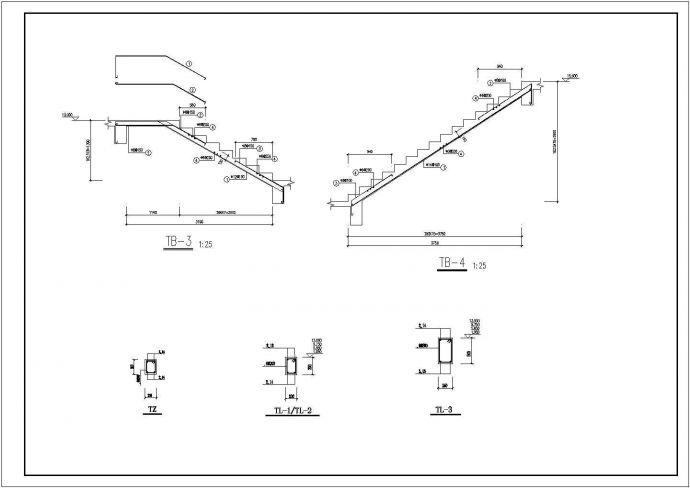 某地区6层钟楼框架结构设计施工图纸_图1