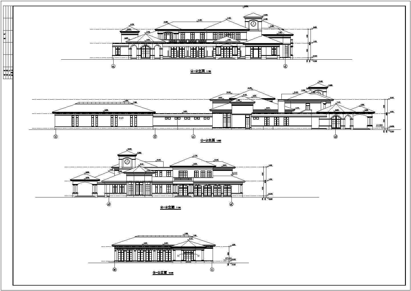 某地二层框架结构会所建筑方案设计图