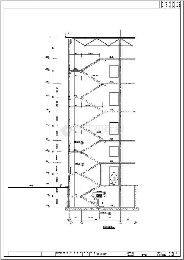 某体育馆设计建筑施工平立图CAD图纸-图二