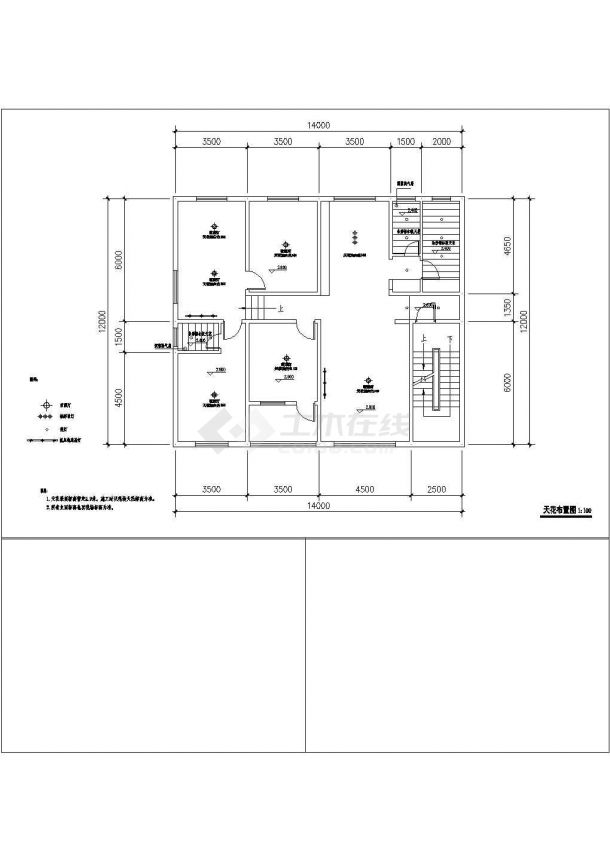 极简主义小三居室内家装cad施工方案图纸-图二