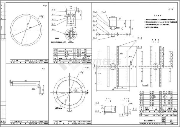 某地IC厌氧塔详细CAD设计加工图-图二