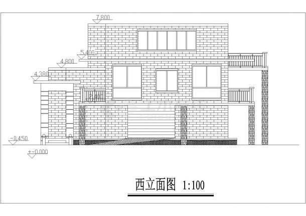 某现代水体别墅建筑CAD设计施工图-图一