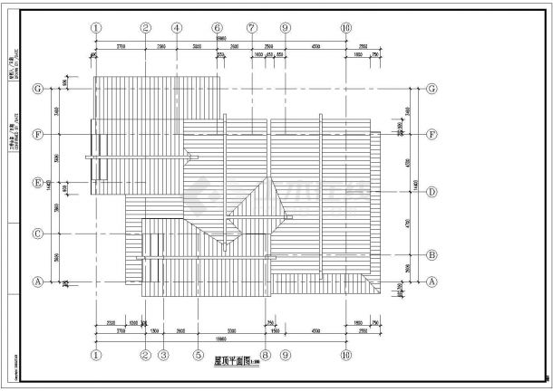 某B型日式别墅建筑CAD施工图纸-图一