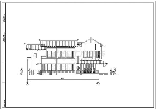 某B型日式别墅建筑CAD施工图纸-图二