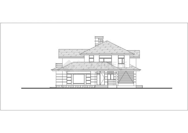 某坡道别墅建筑CAD毕业设计图纸-图二