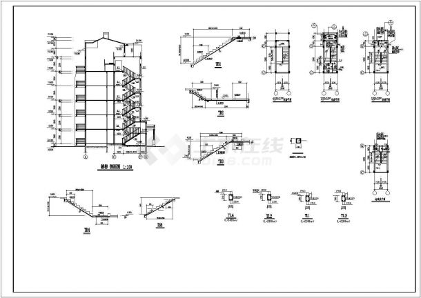 某异型柱框架结构住宅建筑施工图纸-图一