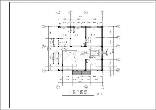 别某地区6套复式别墅建筑CAD施工图纸-图二
