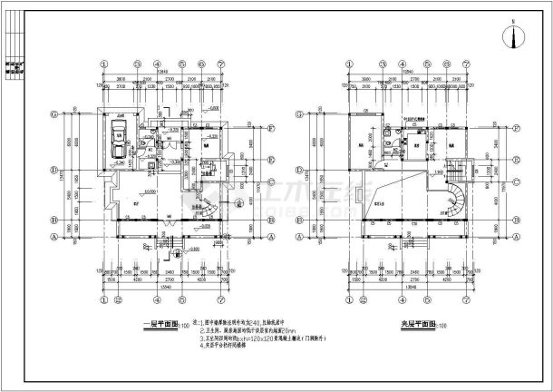 某地区别墅建筑结构CAD设计图纸-图一