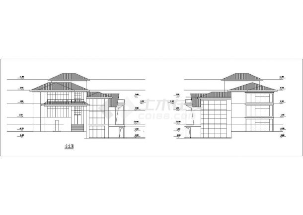 某二号别墅建筑设计图纸（共8张）-图二