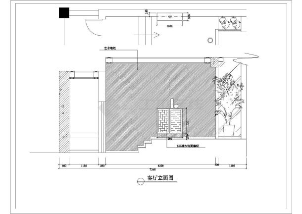 越都名府住宅小区室内装修cad平立面施工图大样图-图一