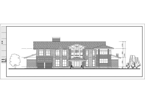 两层独立别墅建筑设计方案图纸（共6张）-图二