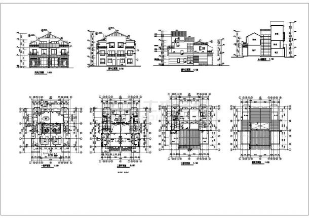 某欧式别墅建筑CAD设计施工图纸-图一