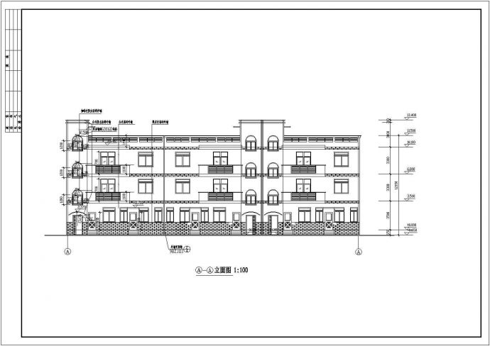 某地区小康型别墅建筑CAD施工图纸_图1