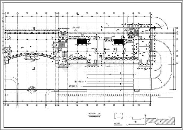 某地三层框剪结构商业楼建筑设计方案图-图一
