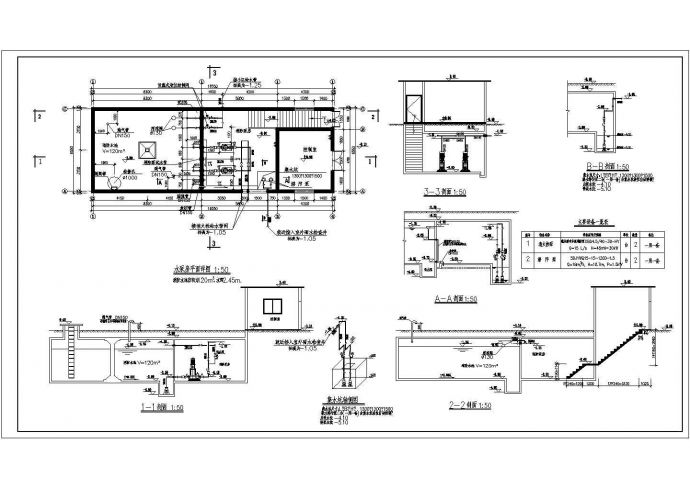 某小区内独立消防水泵房给排水设计图_图1