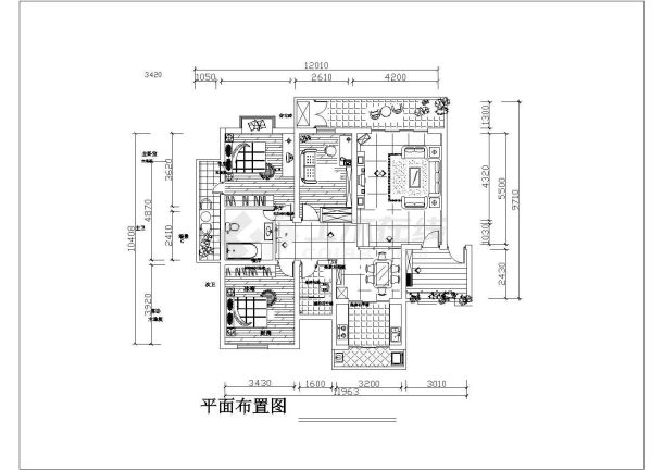 130平米室内家装设计cad方案施工图-图一