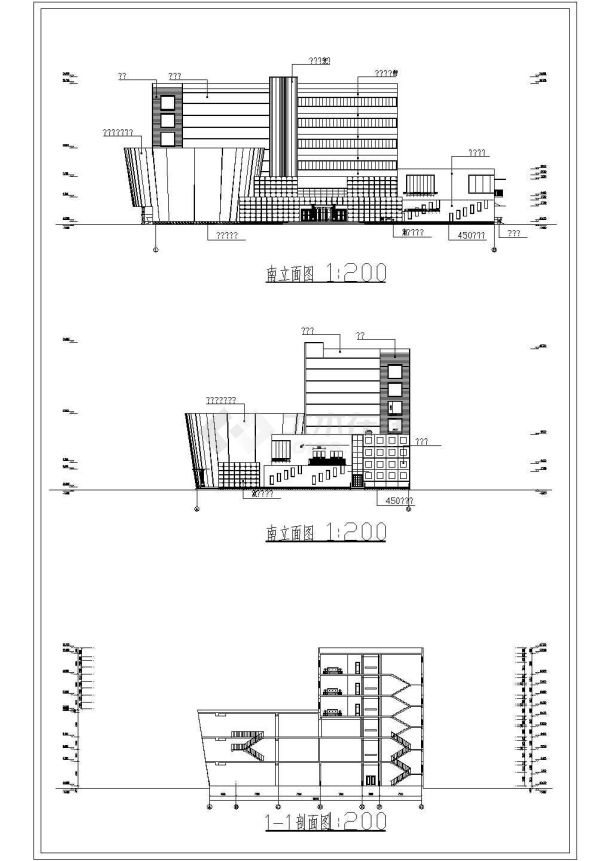 某地6层框架结构旅馆方建筑案设计图-图一