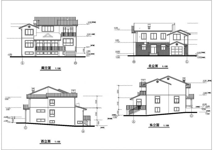 2层附负一层砖混结构单体别墅图纸_图1