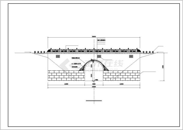 某单桥洞石拱桥修复工程cad设计施工图-图二