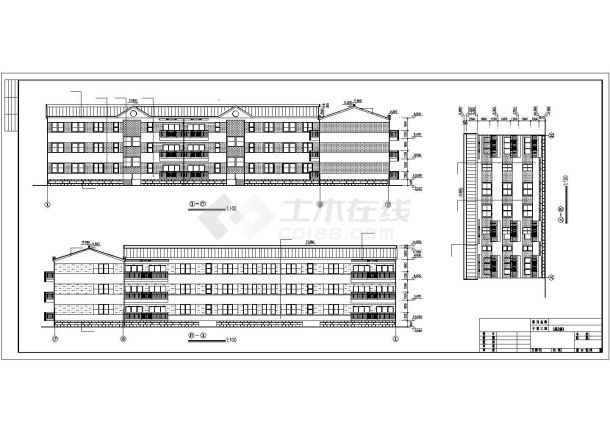 湖北省武汉市某地区L型公寓建筑图-图一