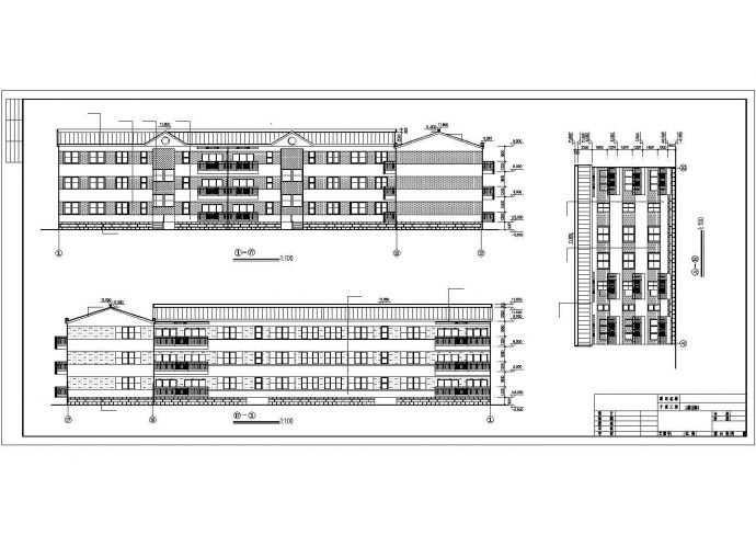 湖北省武汉市某地区L型公寓建筑图_图1