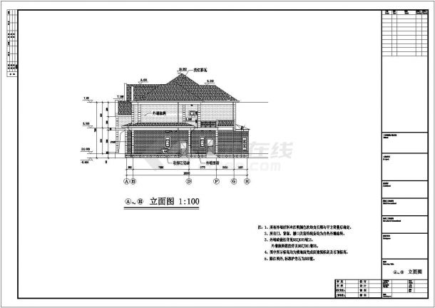 某地两层轻钢结构别墅建筑设计方案图-图一