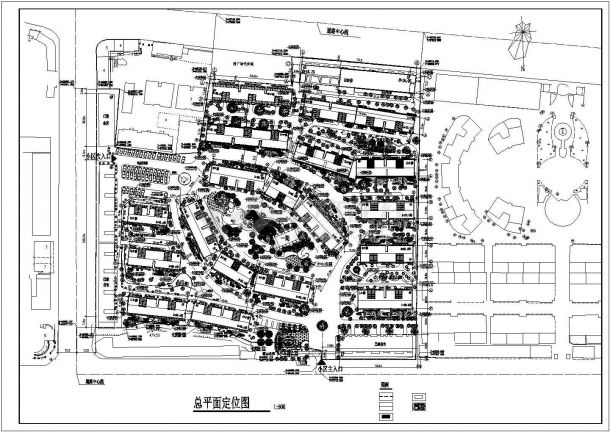 云南省某城市小区总平面CAD定位图-图一