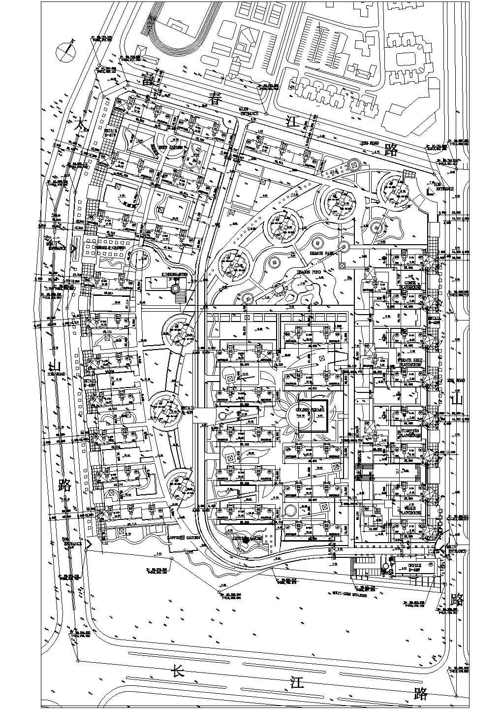 海南省某城市小区总平面CAD规划图
