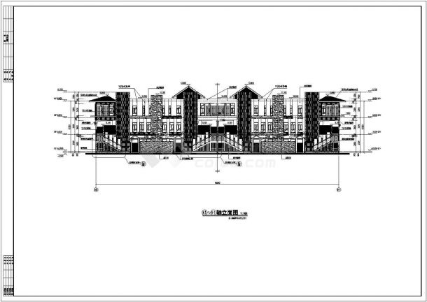 某度假区三层砖混结构洋房建筑设计方案图-图二