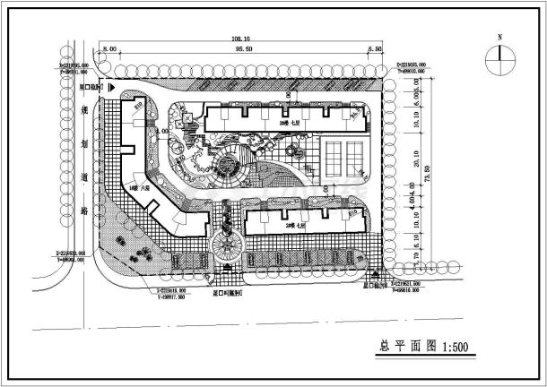 河南省某城市小区总体规划平面设计图-图二