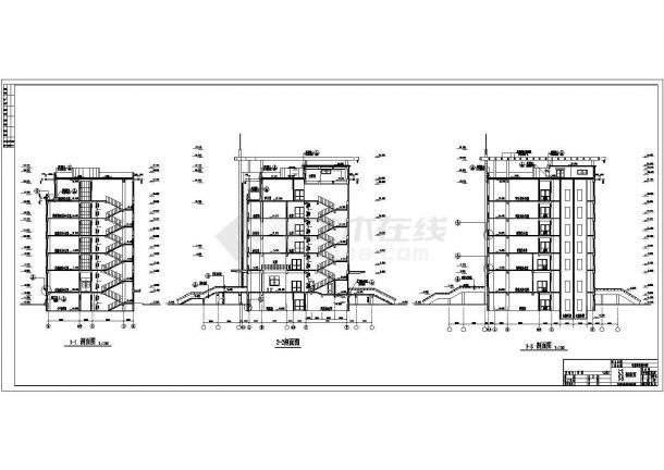 某地七层框架结构办公楼建筑设计初设图-图二