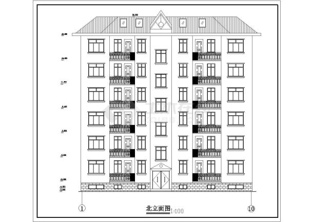 吉林省某城乡教学区住宅建筑设计方案图-图一