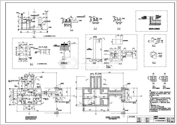 1000吨液压机基础结构施工图（尺寸约为4300X6200）-图一