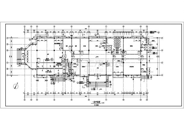 某化工研究所专家楼建筑CAD施工图纸-图二