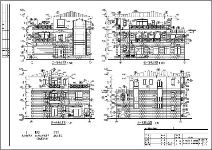 某地三层框架结构别墅建筑施工图纸_图1