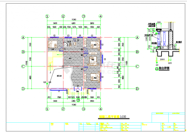 某最近设计二层别墅结构建筑施工节点图纸（附加效果图）-图二