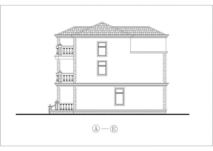 某新建花园欧式别墅建筑设计及施工图纸_图1