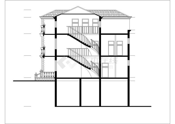 某新建花园欧式别墅建筑设计及施工图纸-图二