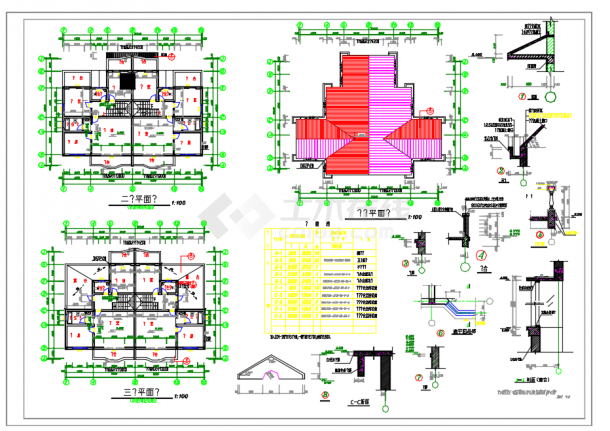 某地三层双拼别墅建筑设计施工图（A型）-图二